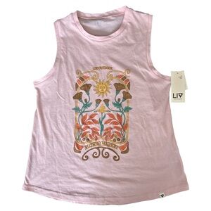 LIV outdoor Pink Graphic Tank with Floral Sun size Medium New
